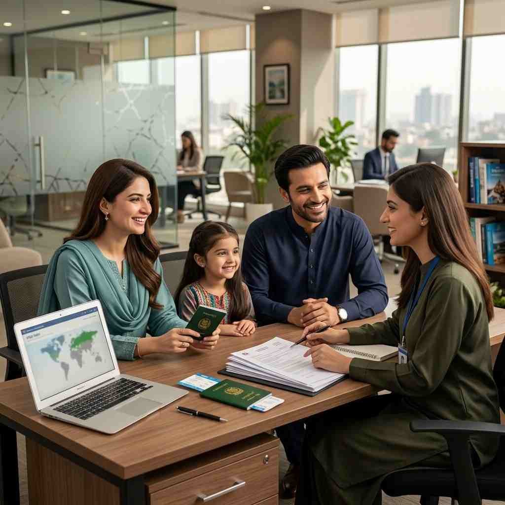 Family_consulting_with_visa_agent